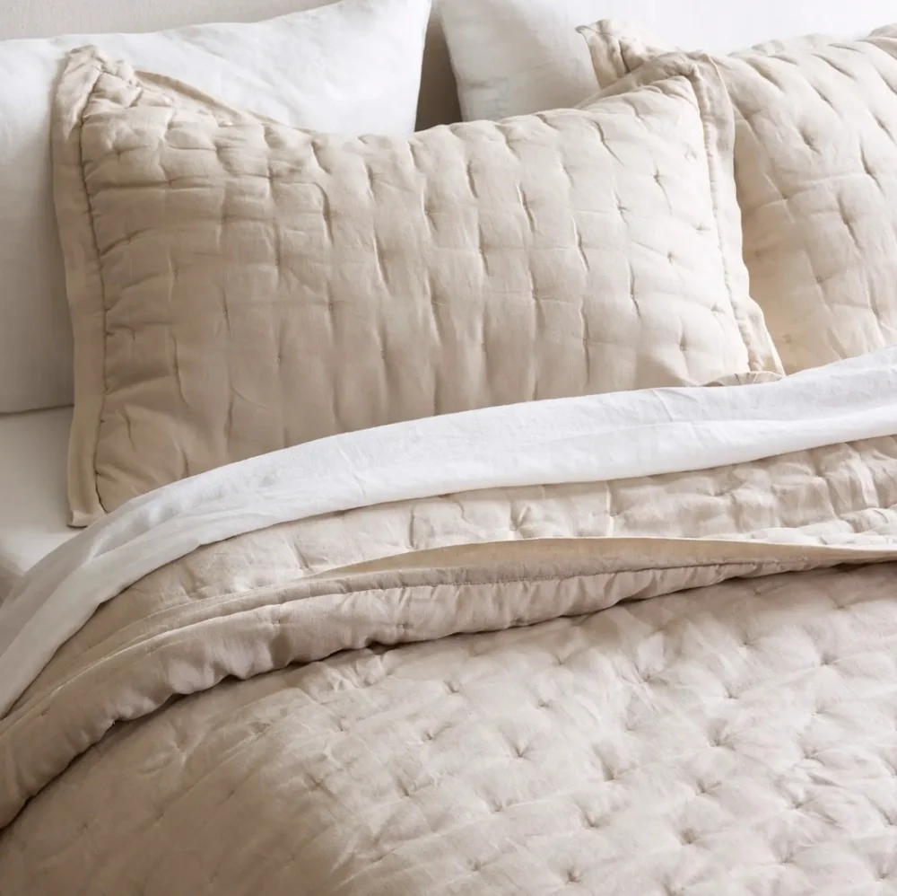 NWT! Quince Linen Sand Dream Quilt & 2 Sham Set ! Sz. King/ Cal King! (161) - Picture 4 of 12